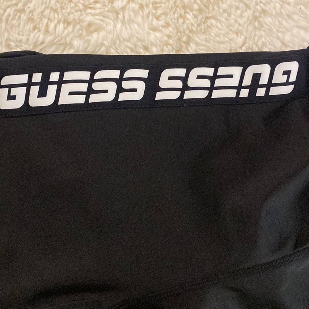 NWT GUESS Logo Mesh-Trim Leggings XS Black - Picture 4 of 9